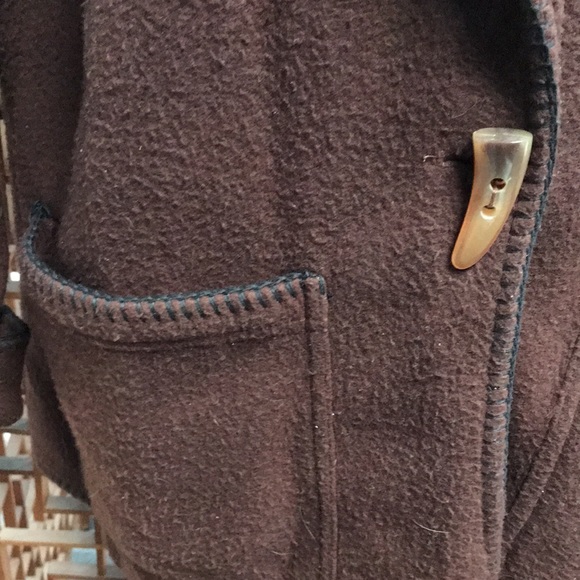 Pasta- brown lightweight jacket with detailed black stitching. Size Medium. - Picture 5 of 8